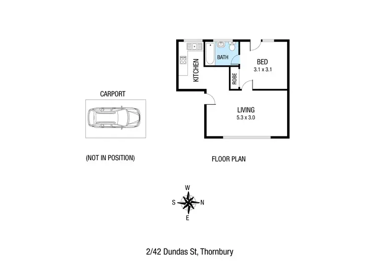 Floorplan of Homely unit listing, 2/42 Dundas Street, Thornbury VIC 3071