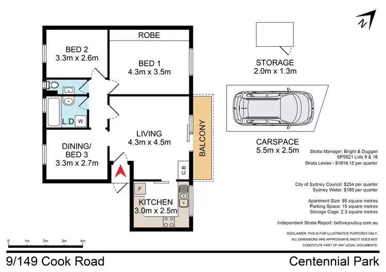 Floorplan of Homely apartment listing, 9/149-151 Cook Road, Centennial Park NSW 2021
