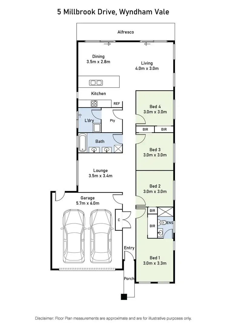 Floorplan of Homely house listing, 5 Millbrook Drive, Wyndham Vale VIC 3024