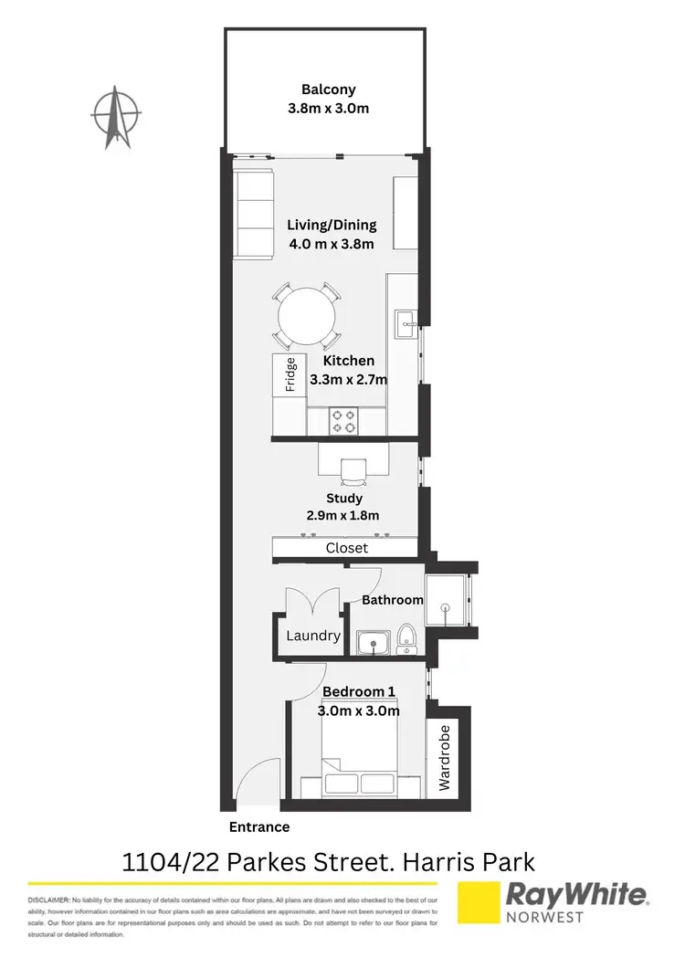 Floorplan of Homely apartment listing, 1104/22 Parkes Street, Harris Park NSW 2150