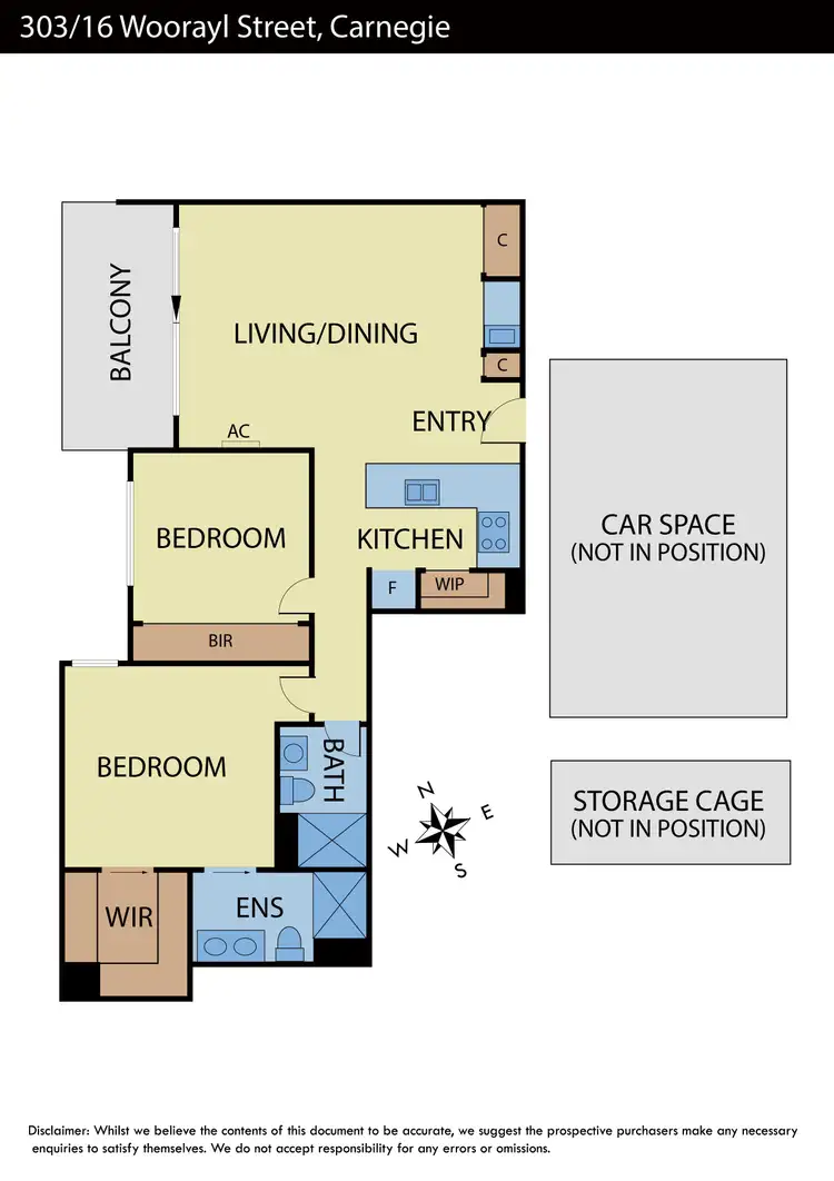 Floorplan of Homely apartment listing, 303/16 Woorayl Street, Carnegie VIC 3163