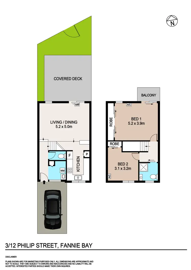 Floorplan of Homely townhouse listing, 3/12 Philip Street, Fannie Bay NT 820