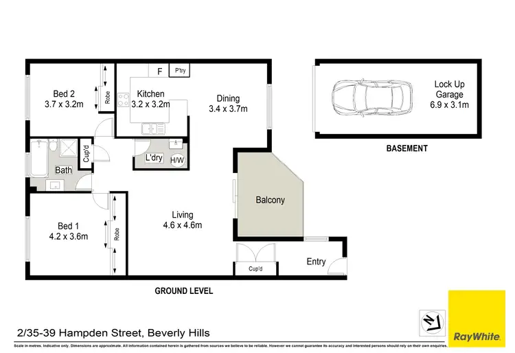 Floorplan of Homely apartment listing, 2/35-39 Hampden Street, Beverly Hills NSW 2209
