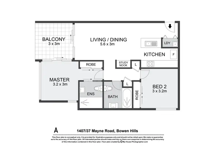 Floorplan of Homely apartment listing, 1405/37 Mayne Road, Bowen Hills QLD 4006
