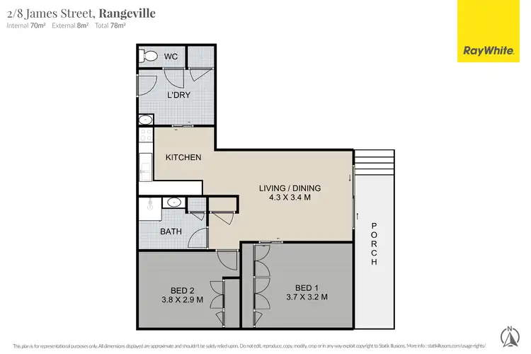 Floorplan of Homely unit listing, 2/8 James Street, Rangeville QLD 4350