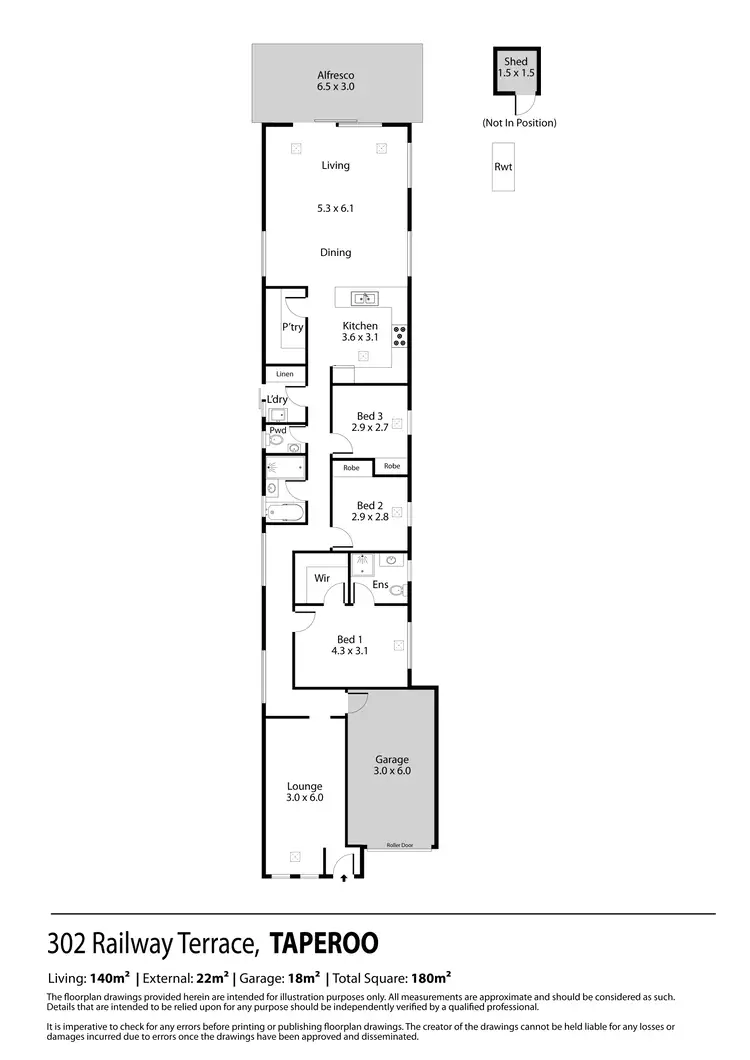 Floorplan of Homely house listing, 302 Railway Terrace, Taperoo SA 5017