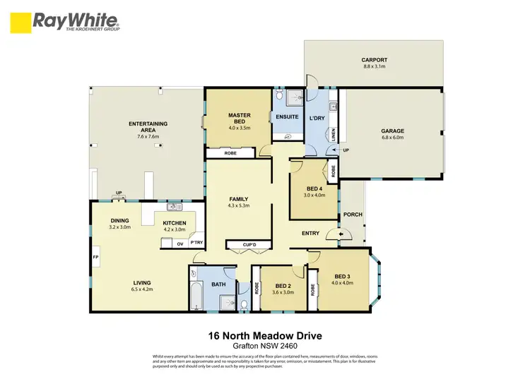 Floorplan of Homely house listing, 16 North Meadow Drive, Grafton NSW 2460