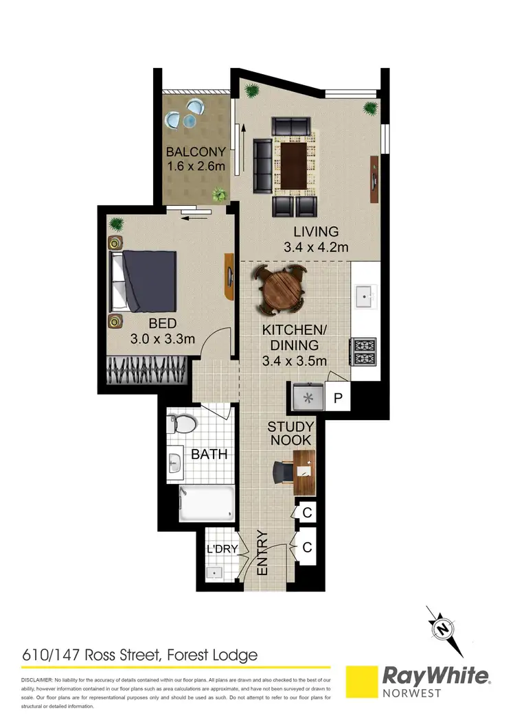 Floorplan of Homely apartment listing, 610/147 Ross Street, Forest Lodge NSW 2037