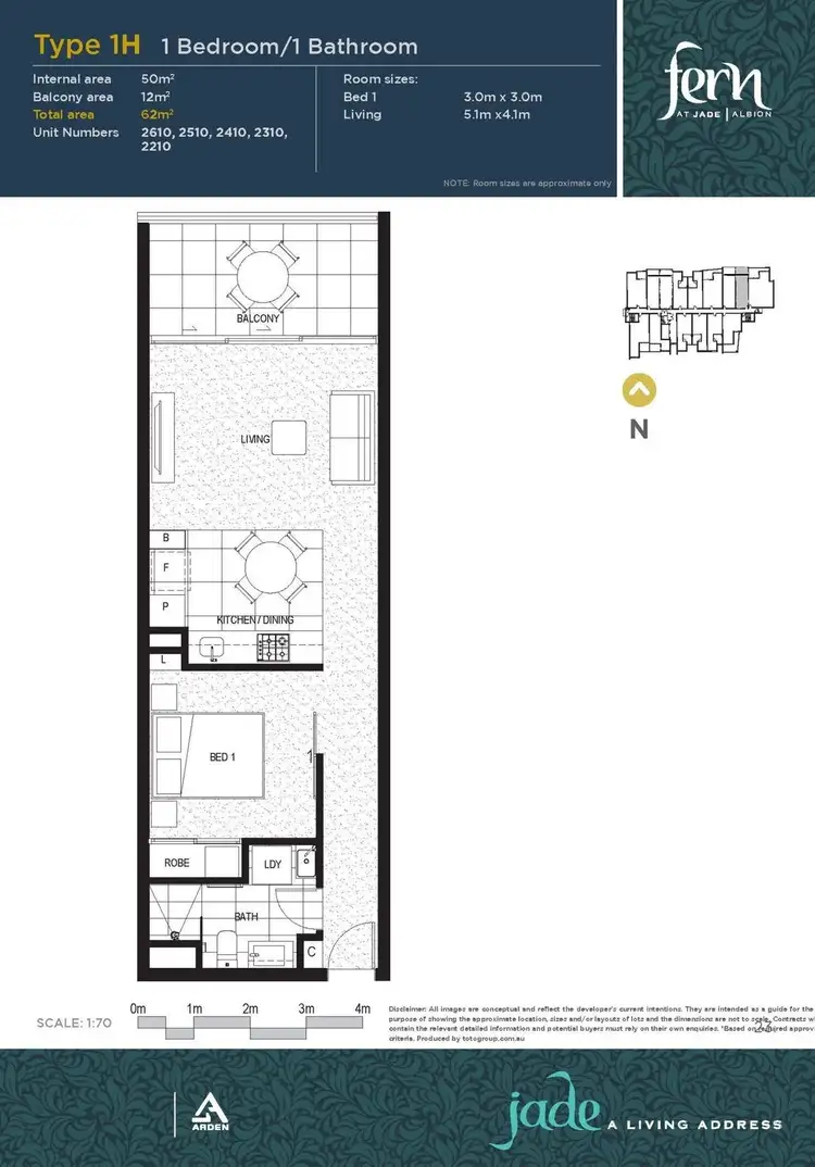 Floorplan of Homely apartment listing, 2210/35 Burdett Street, Albion QLD 4010