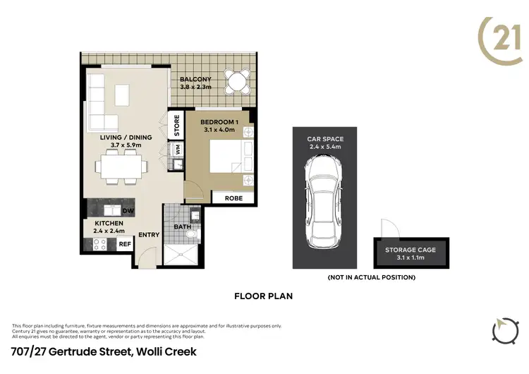Floorplan of Homely apartment listing, 707/27 Gertrude Street, Wolli Creek NSW 2205