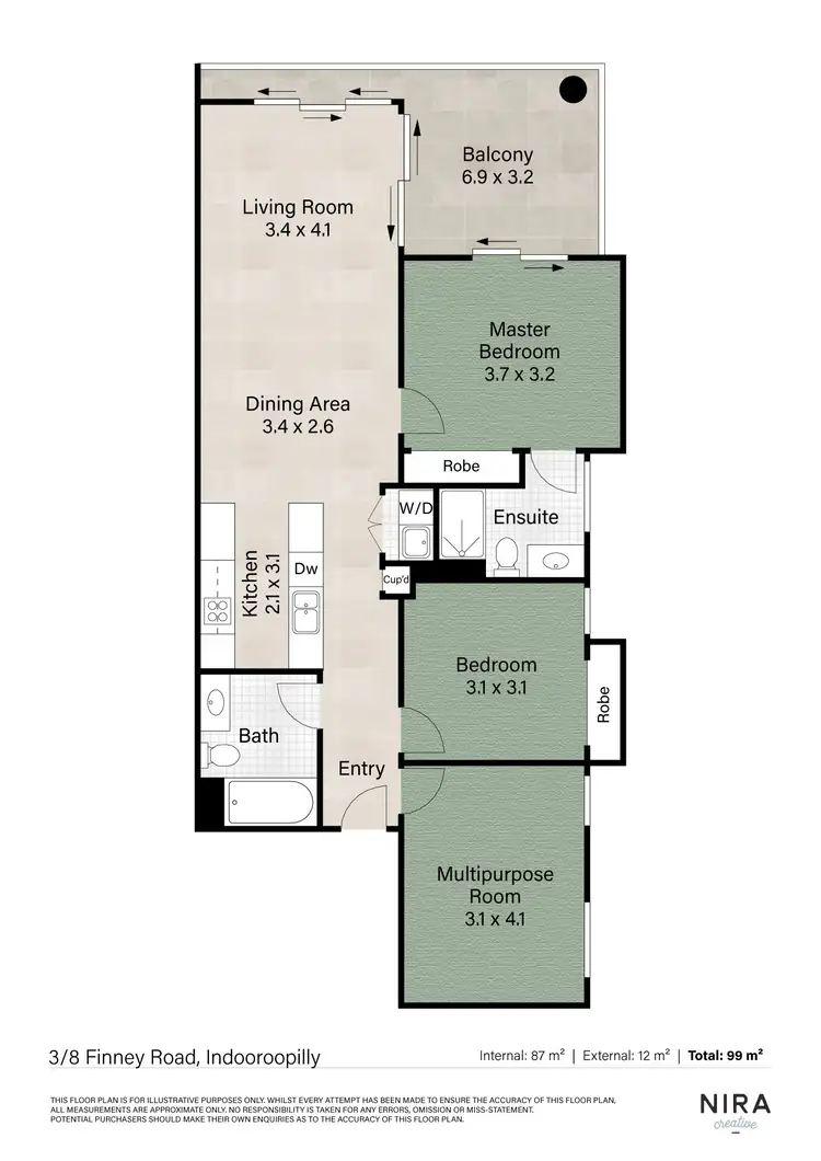 Floorplan of Homely apartment listing, 3/8 Finney Road, Indooroopilly QLD 4068