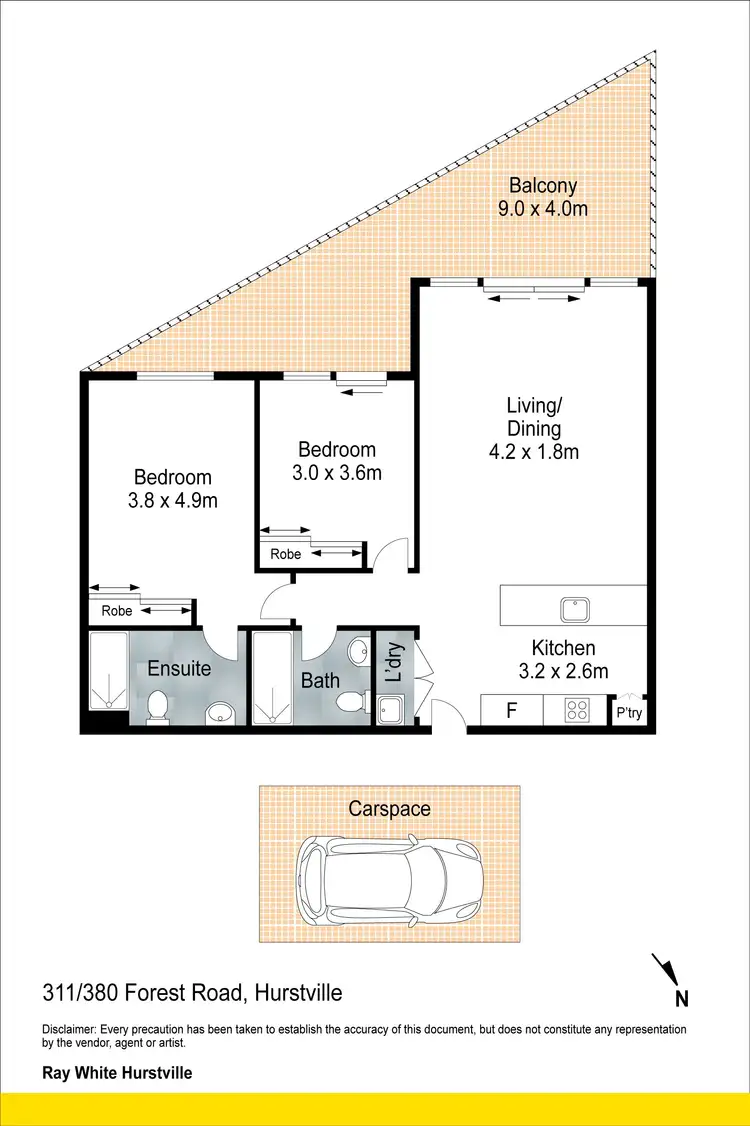 Floorplan of Homely apartment listing, 311/380 Forest Road, Hurstville NSW 2220