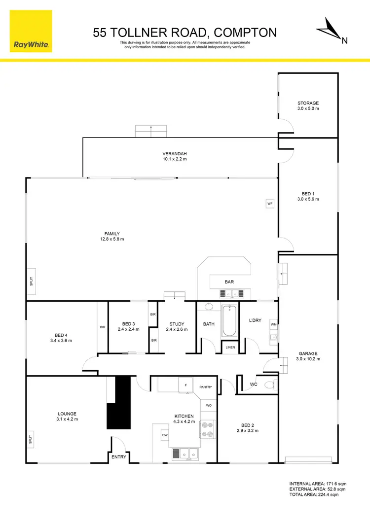 Floorplan of Homely house listing, 55 Tollner Road, Compton SA 5291