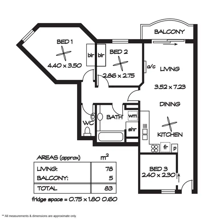 Floorplan of Homely apartment listing, 12A/188 Carrington Street, Adelaide SA 5000
