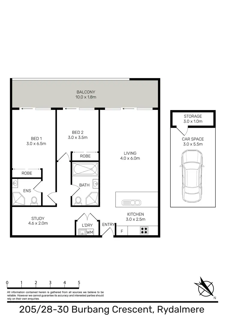 Floorplan of Homely apartment listing, 205/28-30 Burbang Crescent, Rydalmere NSW 2116