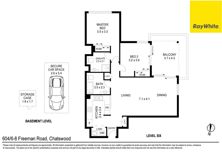 Floorplan of Homely unit listing, 604/6-8 Freeman Road, Chatswood NSW 2067