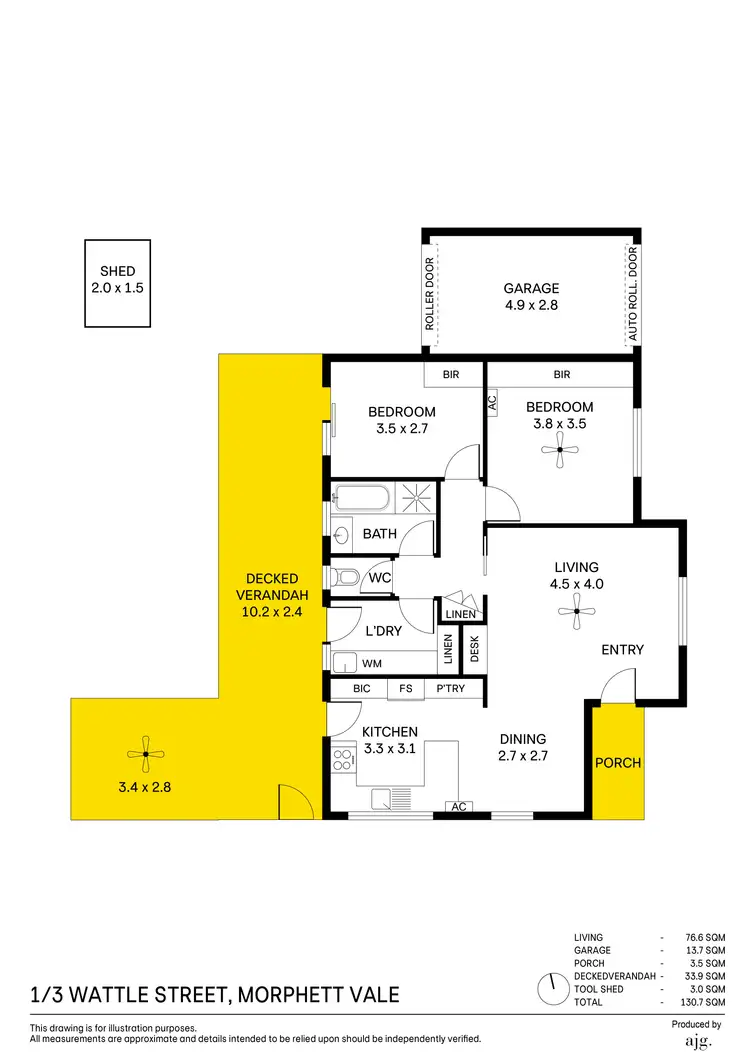Floorplan of Homely apartment listing, 1/3 Wattle Street, Morphett Vale SA 5162