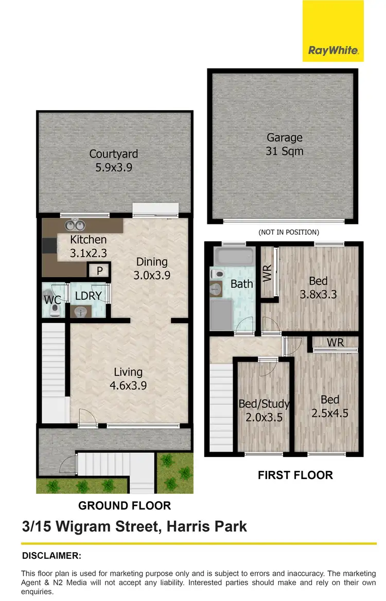 Floorplan of Homely townhouse listing, 3/15 Wigram Street, Harris Park NSW 2150