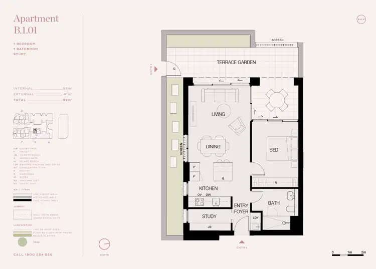 Floorplan of Homely apartment listing, B1.01/10 Baptist Street, Redfern NSW 2016