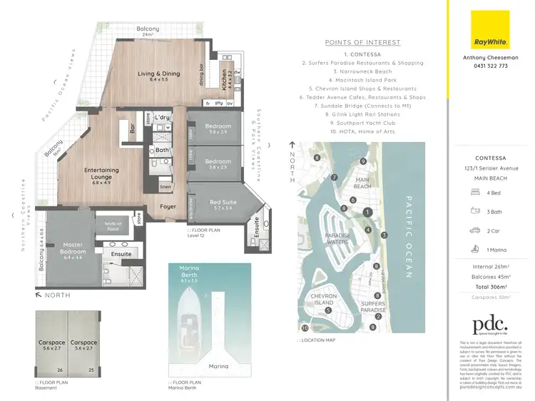 Floorplan of Homely apartment listing, 123/1 Serisier Avenue, Main Beach QLD 4217