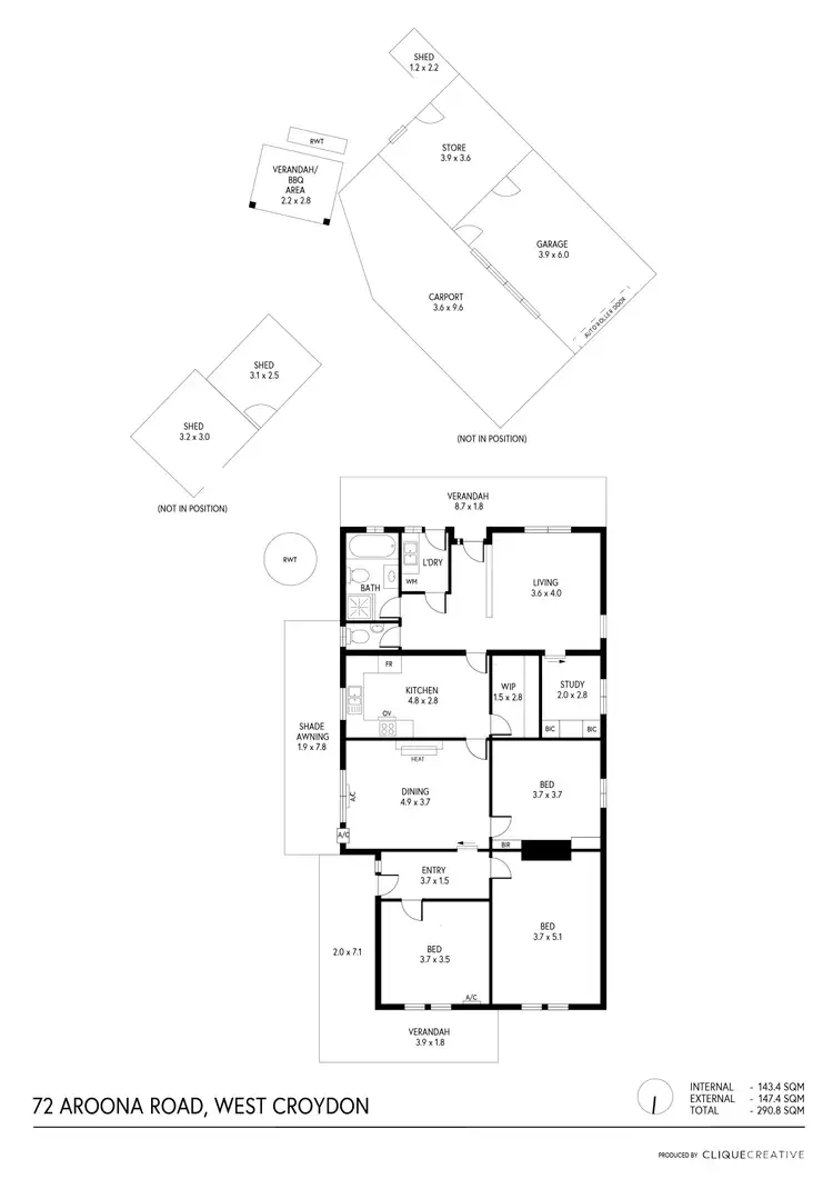 Floorplan of Homely house listing, 72 Aroona Road, West Croydon SA 5008