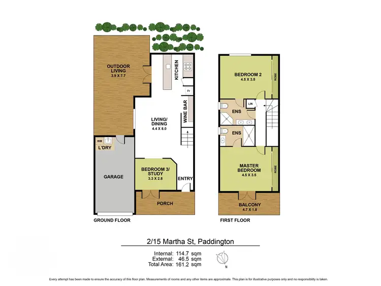 Floorplan of Homely townhouse listing, 2/15 Martha Street, Paddington QLD 4064