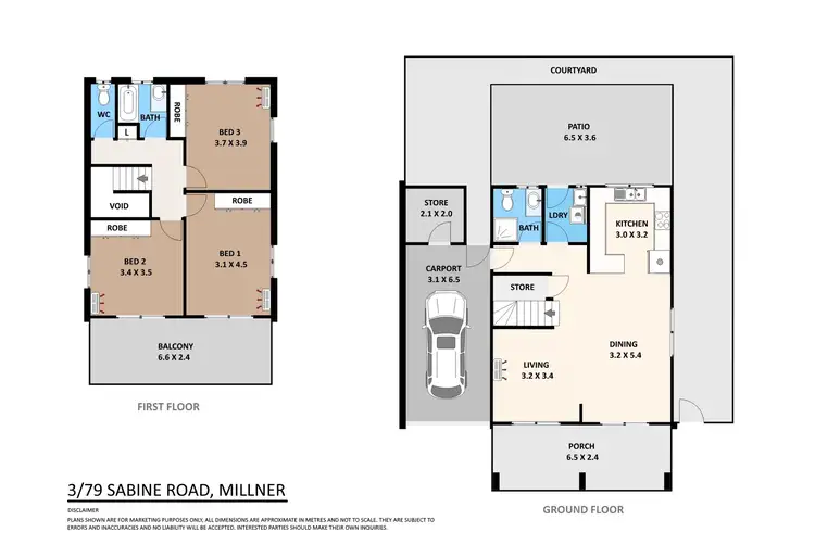 Floorplan of Homely townhouse listing, 3/79 Sabine Road, Millner NT 810