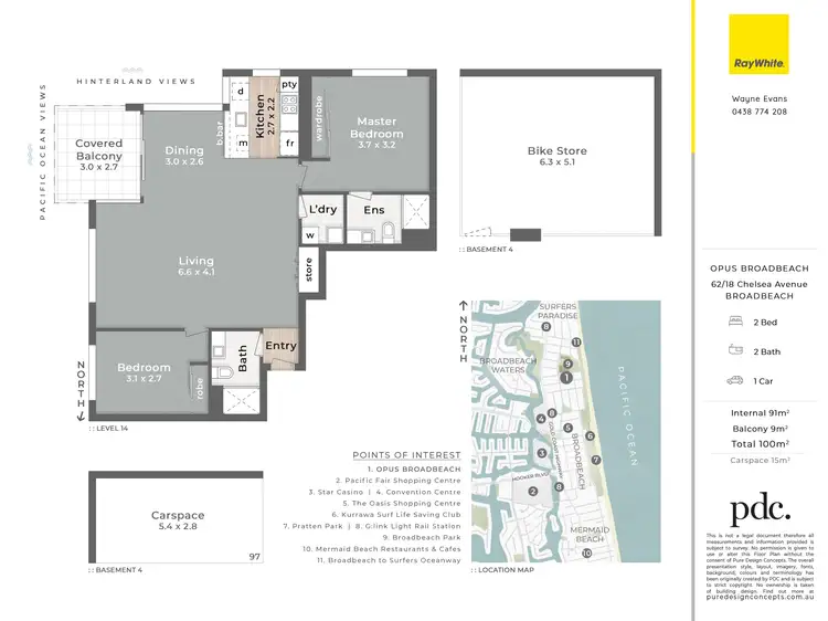 Floorplan of Homely apartment listing, 62/18 Chelsea Avenue, Broadbeach QLD 4218
