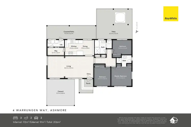 Floorplan of Homely house listing, 4 Warrungen Way, Ashmore QLD 4214