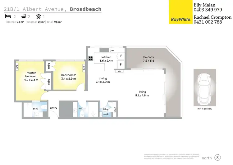 Floorplan of Homely apartment listing, 21B/1 Albert Avenue, Broadbeach QLD 4218