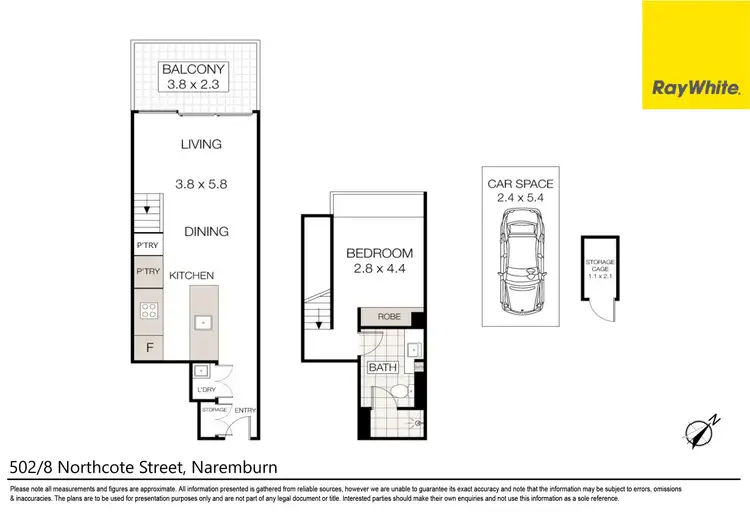 Floorplan of Homely unit listing, 502/8 Northcote Street, Naremburn NSW 2065