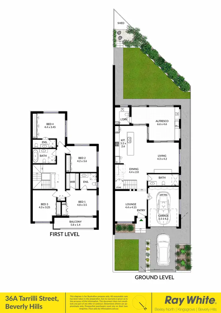 Floorplan of Homely semi-detached listing, 36A Tarrilli Street, Beverly Hills NSW 2209