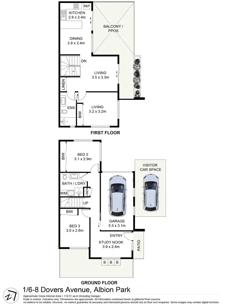 Floorplan of Homely townhouse listing, 1/6-8 Dovers Avenue, Albion Park NSW 2527