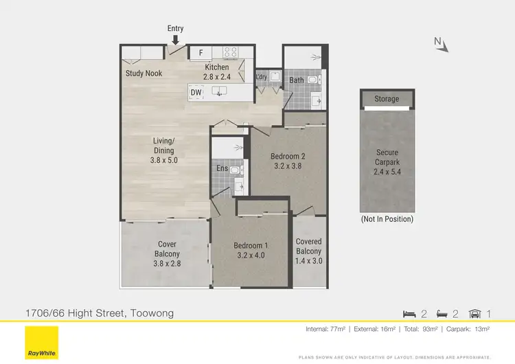 Floorplan of Homely apartment listing, 1706/66 High Street, Toowong QLD 4066