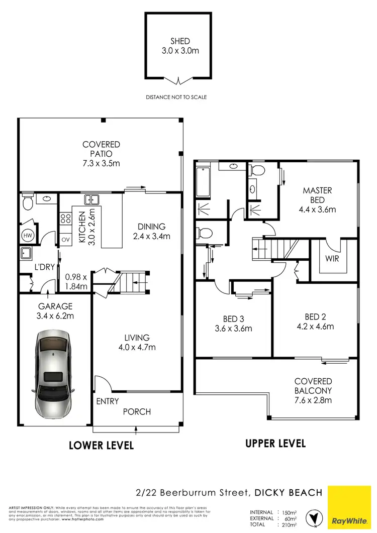 Floorplan of Homely townhouse listing, 2/22 Beerburrum Street, Dicky Beach QLD 4551