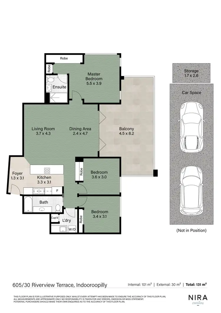 Floorplan of Homely apartment listing, 605/30 Riverview Terrace, Indooroopilly QLD 4068