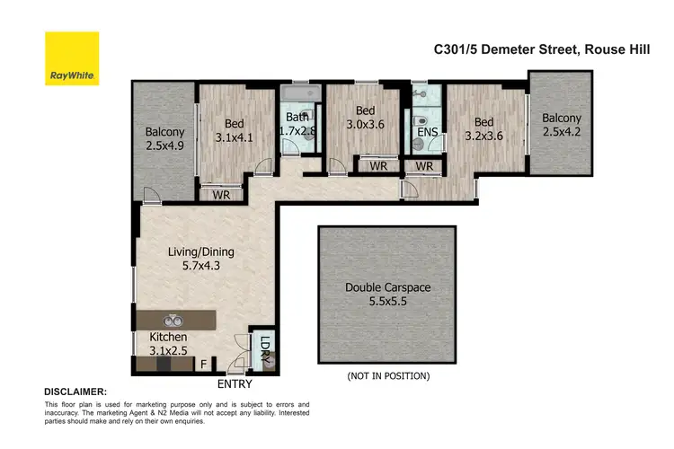 Floorplan of Homely apartment listing, C301/5 Demeter Street, Rouse Hill NSW 2155
