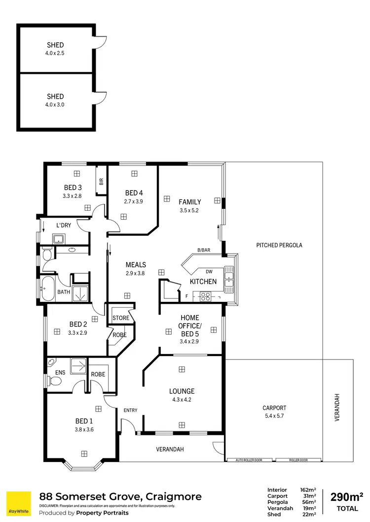 Floorplan of Homely house listing, 88 Somerset Grove, Craigmore SA 5114