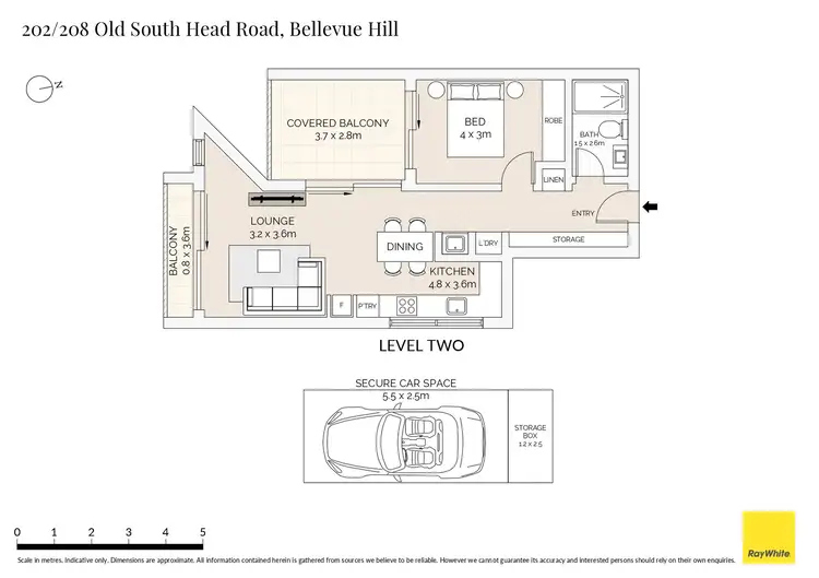 Floorplan of Homely apartment listing, 202/208 Old South Head Road, Bellevue Hill NSW 2023