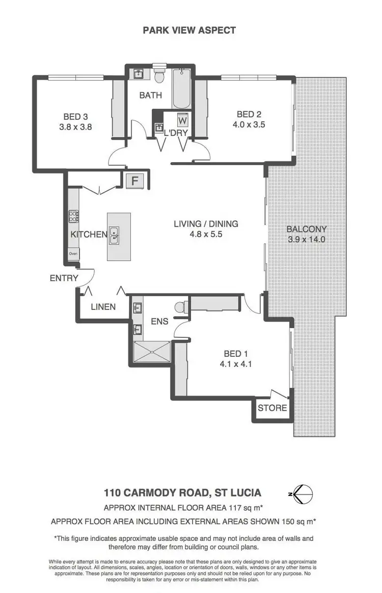Floorplan of Homely unit listing, 1/110 Carmody Road, St Lucia QLD 4067