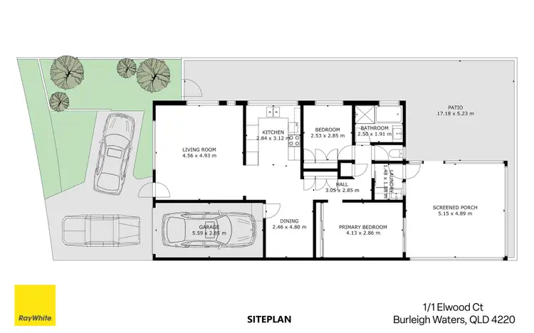 Floorplan of Homely semi-detached listing, 1/1 Elwood Court, Burleigh Waters QLD 4220