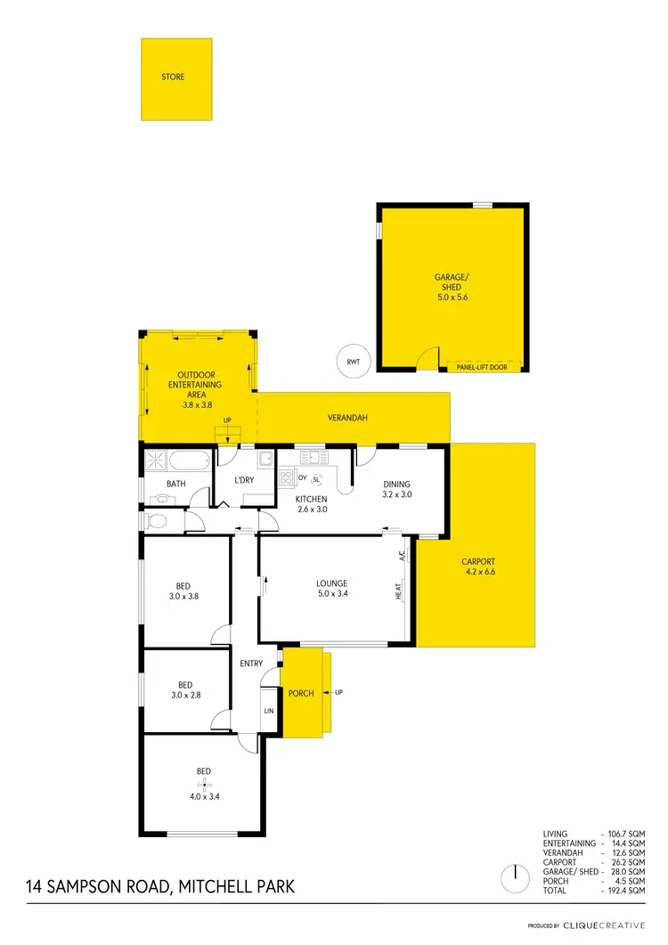 Floorplan of Homely house listing, 14 Sampson Road, Mitchell Park SA 5043