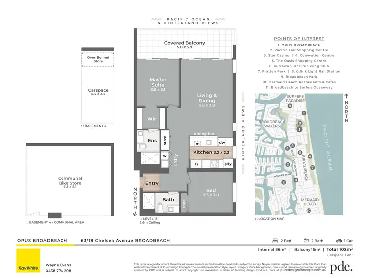 Floorplan of Homely apartment listing, 63/18 Chelsea Avenue, Broadbeach QLD 4218