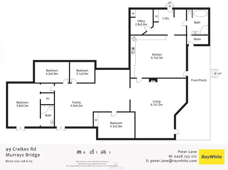 Floorplan of Homely rural property listing, 49 Craikes Road, Murrays Bridge QLD 4370