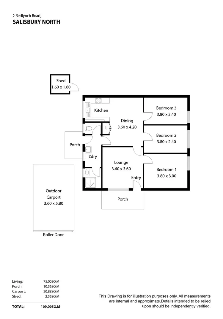 Floorplan of Homely other listing, 2 Redlynch Road, Salisbury North SA 5108