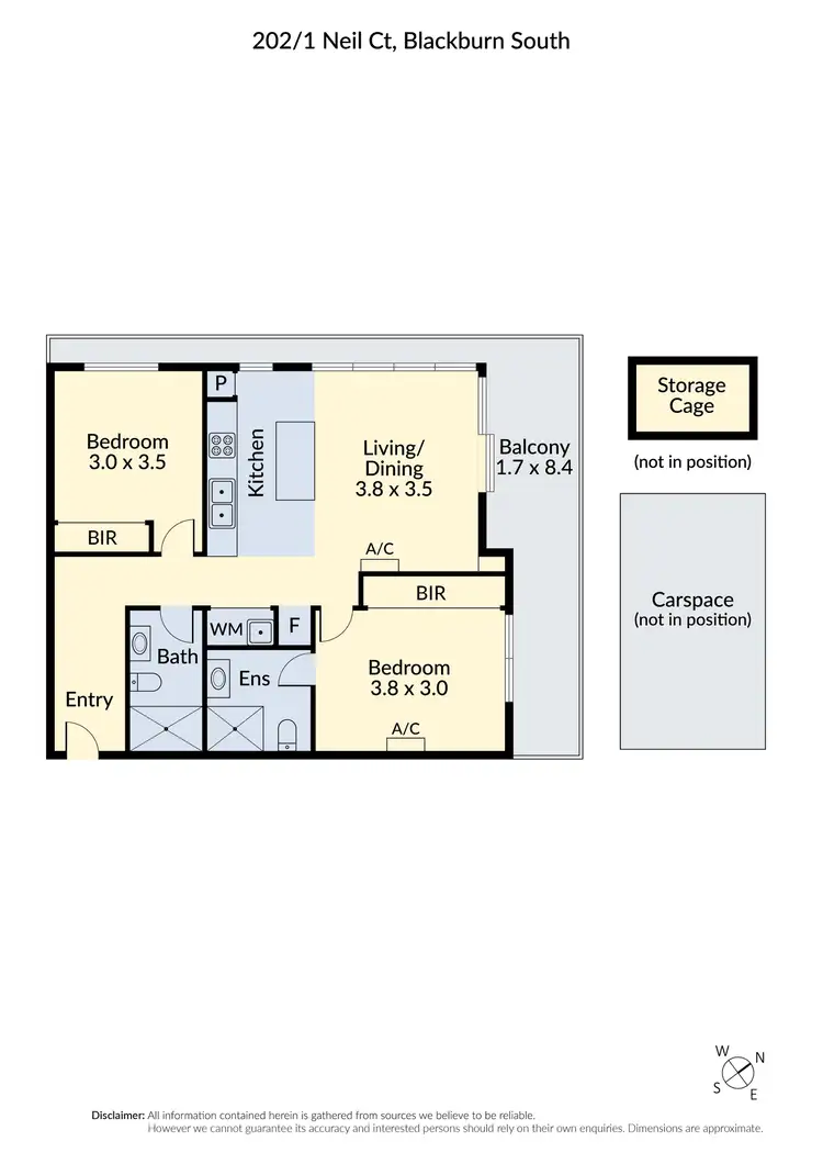 Floorplan of Homely apartment listing, 202/1-5 Neil Court, Blackburn South VIC 3130