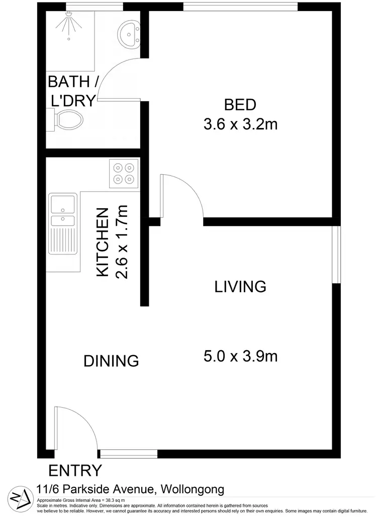 Floorplan of Homely unit listing, 11/6 Parkside Avenue, Wollongong NSW 2500