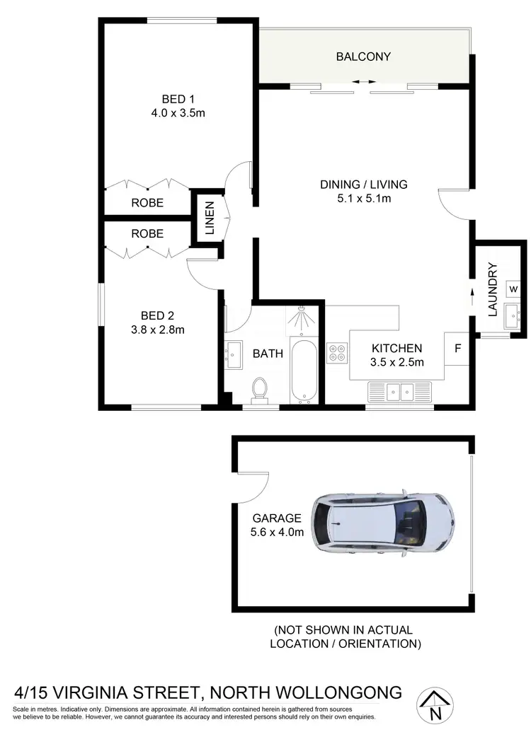Floorplan of Homely unit listing, 4/15 Virginia Street, North Wollongong NSW 2500