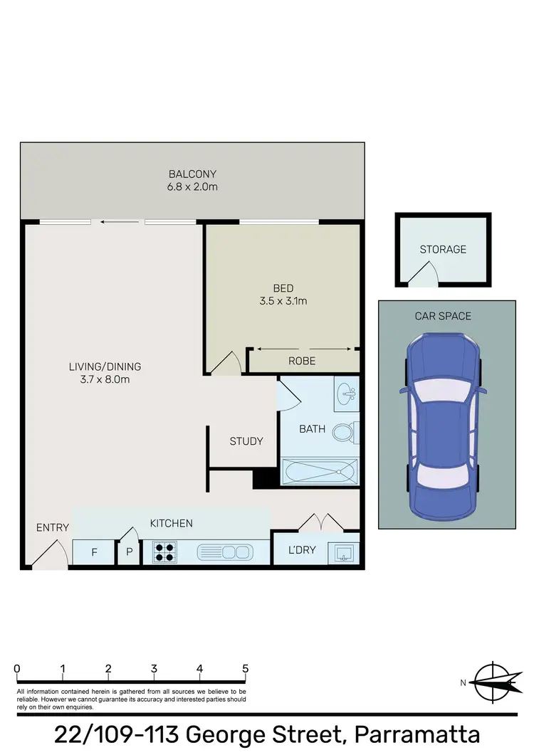 Floorplan of Homely apartment listing, 22/109-113 George Street, Parramatta NSW 2150
