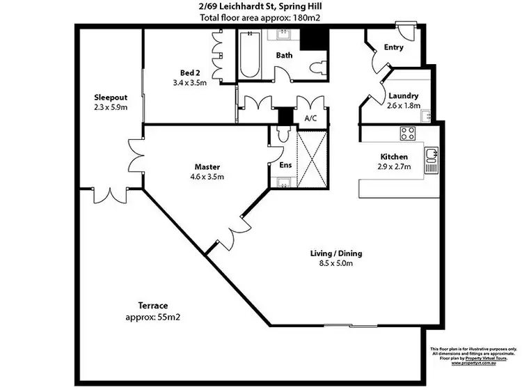 Floorplan of Homely apartment listing, 2/69 Leichhardt Street, Spring Hill QLD 4000